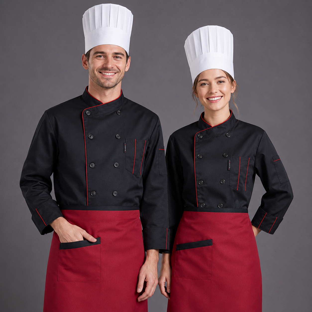 Unisex Professional Chef Jacket – Long & Short Sleeve | Restaurant Kitchen Coat | 3 Colors | Sizes M–4XL