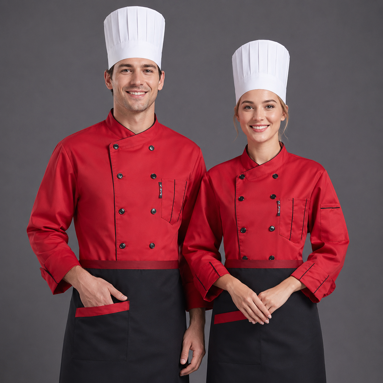 Unisex Professional Chef Jacket – Long & Short Sleeve | Restaurant Kitchen Coat | 3 Colors | Sizes M–4XL