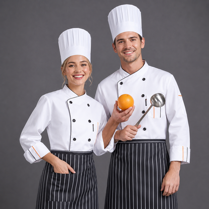 Unisex Professional Chef Jacket – Long & Short Sleeve | Restaurant Kitchen Coat | 3 Colors | Sizes M–4XL