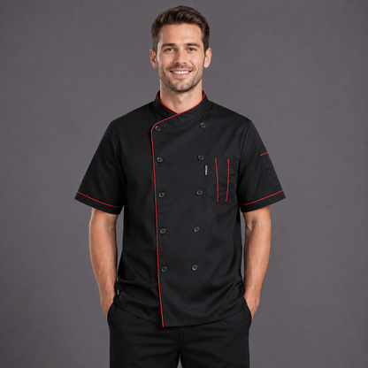 Unisex Professional Chef Jacket – Long & Short Sleeve | Restaurant Kitchen Coat | 3 Colors | Sizes M–4XL