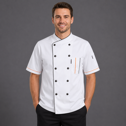 Unisex Professional Chef Jacket – Long & Short Sleeve | Restaurant Kitchen Coat | 3 Colors | Sizes M–4XL