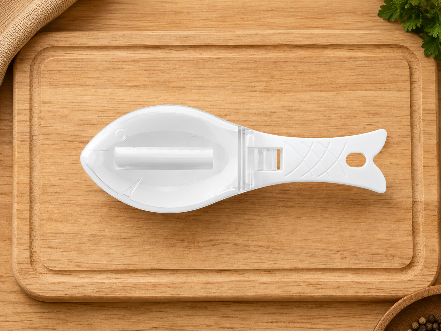 Fish Scale Scraper with Built-In Catch Container 🐟